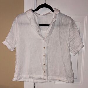 Old Navy White Gauze Button-Down Shirt